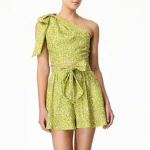2020 New Summer Women Set Casual Patchwork Print Short Sleeve Off Shoulder Tops Bow Sets Mini Shorts Single Shoulder Sleeveless 2020 New Summer Women Set Casual Patchwork Print Short Sleeve Off Shoulder Tops Bow Sets Mini Shorts Single Shoulder Sleeveless