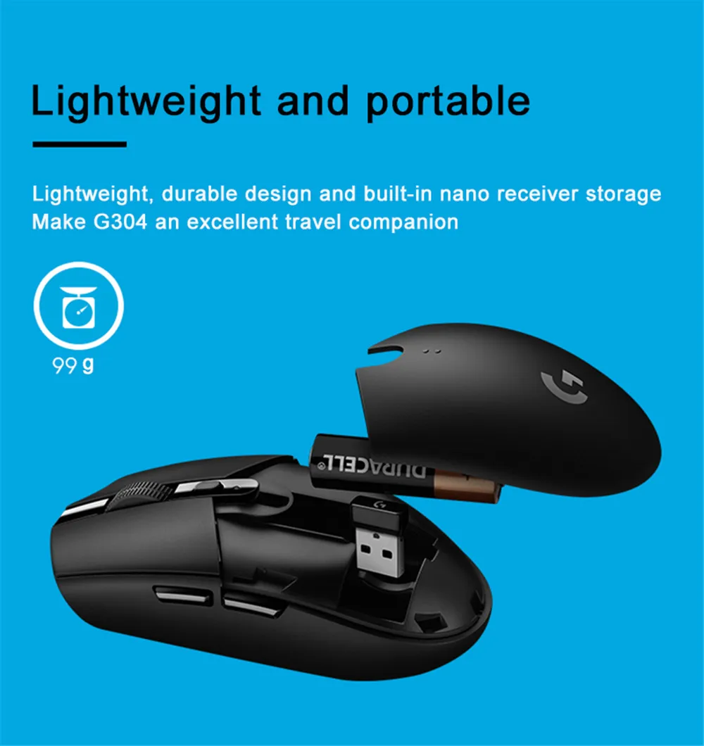 Logitech G304 Wireless Mouse 6 Programmable Buttons USB Wireless Mouse HERO Sensor 12000DPI Adjustable Gaming Optical Mice Logi good wireless gaming mouse