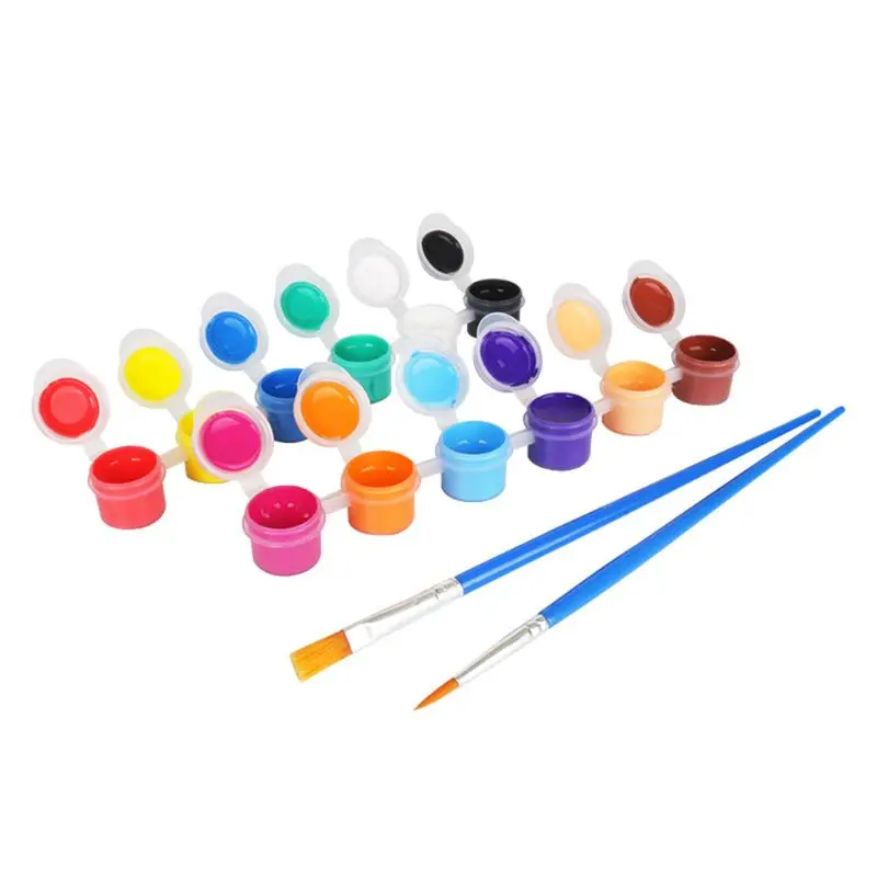 2ml 12 Vibrant Colors Washable Gouache Paint for Kids School Finger
