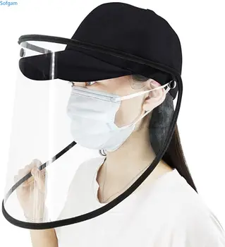 

Safety Face Mask Protection Hat Anti Saliva Splash Fog UV Shield Baseball Cap