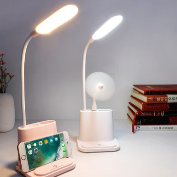 

USB Rechargeable LED Desk Lamp Touch Dimming Adjustment Table Lamp For Children Kids Reading Study Bedside Bedroom Living Room