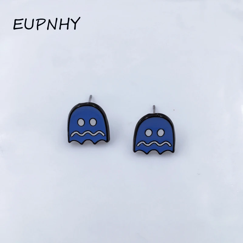 EUPNHY мультфильм Синий осьминог серьги гвоздики для женщин девочек Harajuku Аллергия