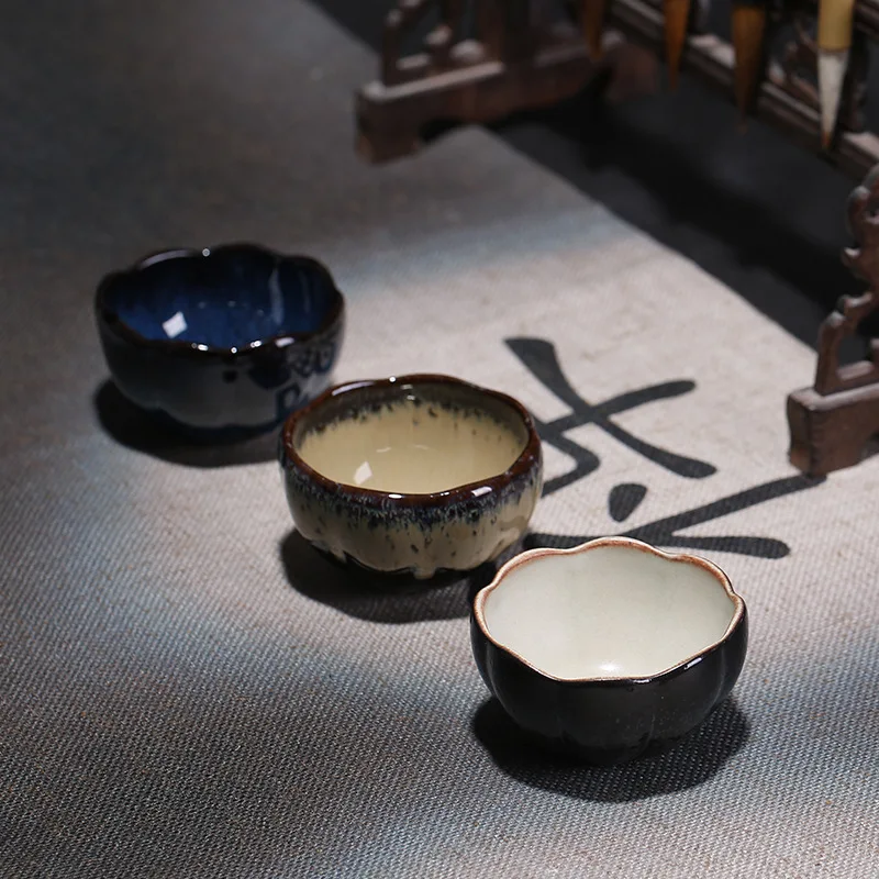 

Clay Tea Cup Manufacturers Build Light Clay lotus bei Entirely Handmade Glazed Bamboo Hat Stoneware Wholesale Rabbit Hair Writin