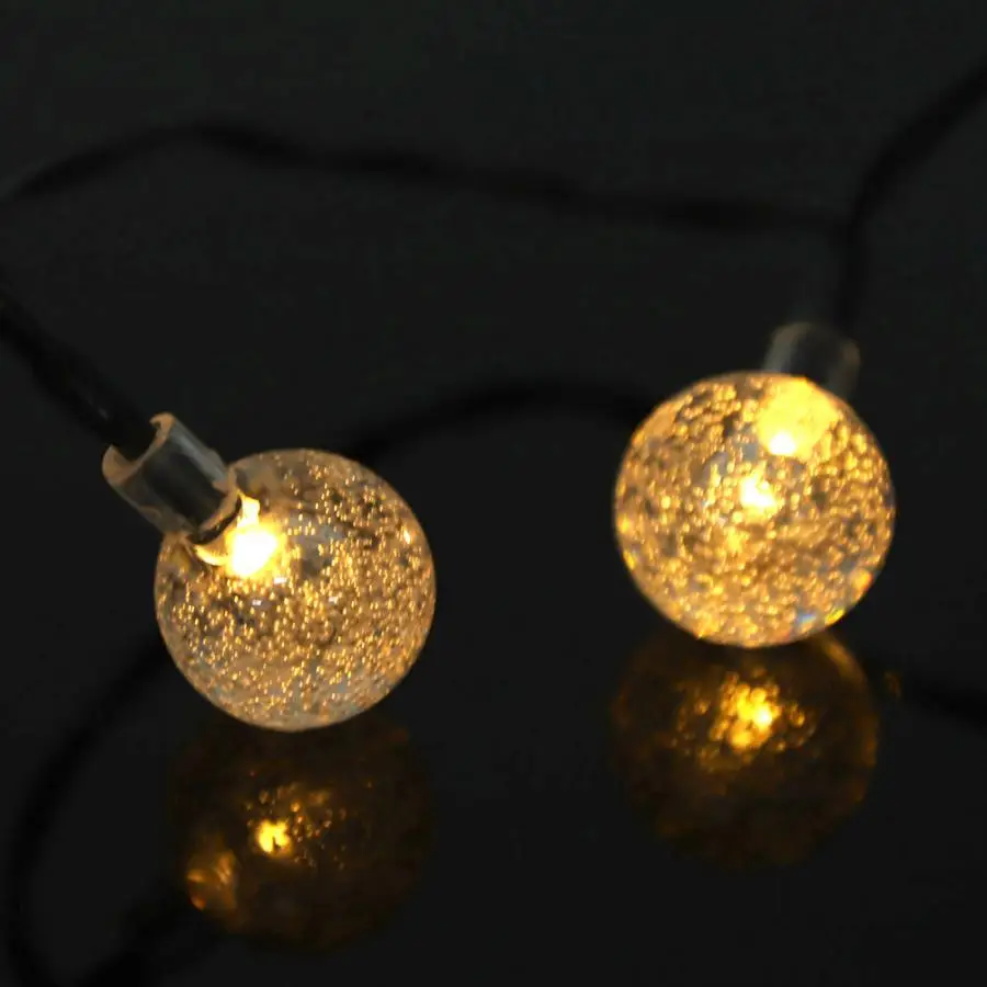 Солнечные 30LED круглые шары гирлянды для дома, сада, двора, вечерние лампы для украшения