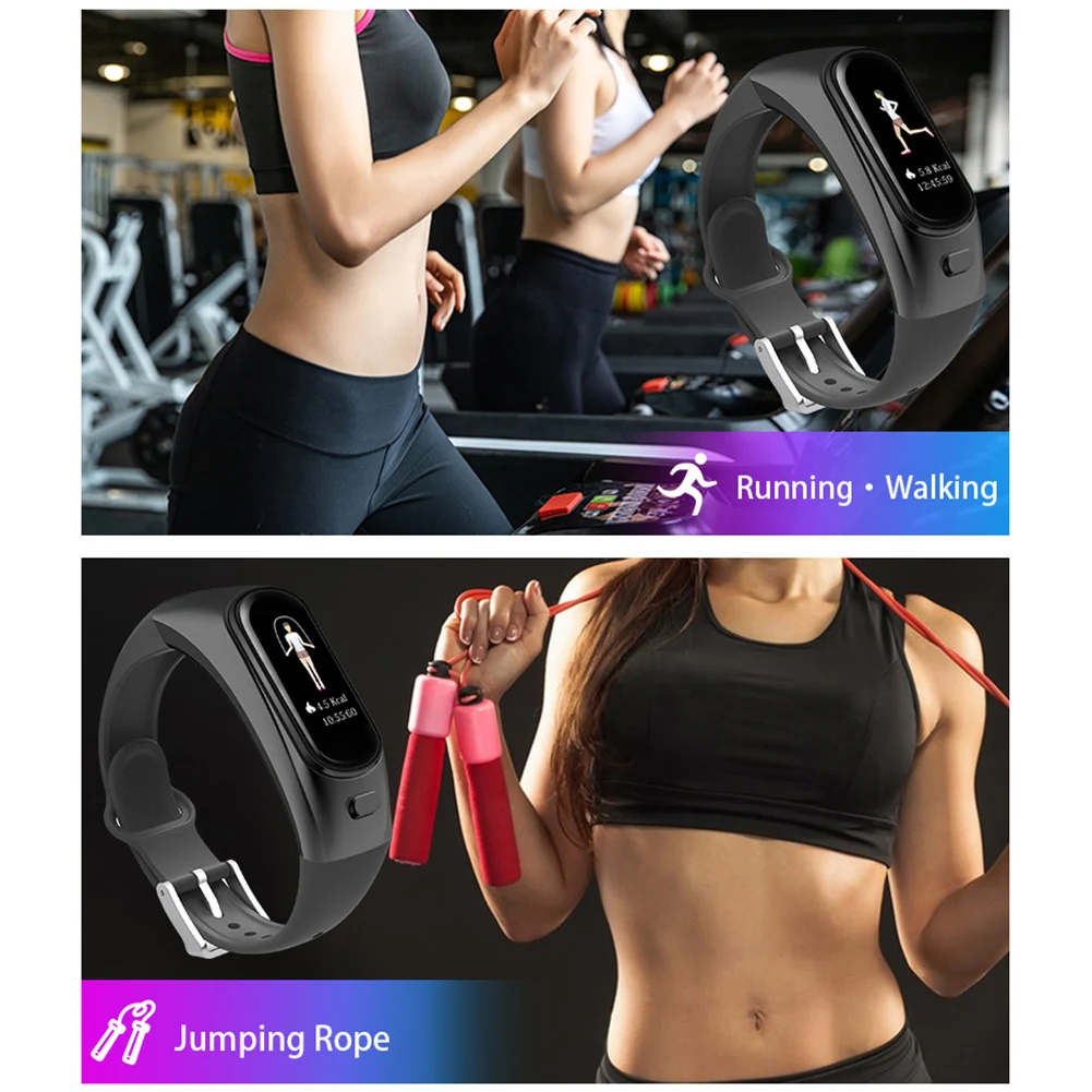 2 in 1 Bluetooth Smart Wristband Smart Bracelet Fitness Track Smart Band Heart Rate Activity Bracelet Sport Smart Bracelet