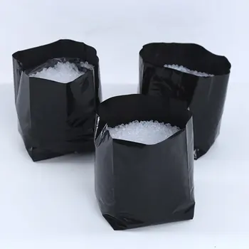 

100 Pcs Thin PE Plastic Nursery Bags Plant Grow Bags Fabric Seedling Pots with Breathable Holes for Home Farming Gardening Suppl