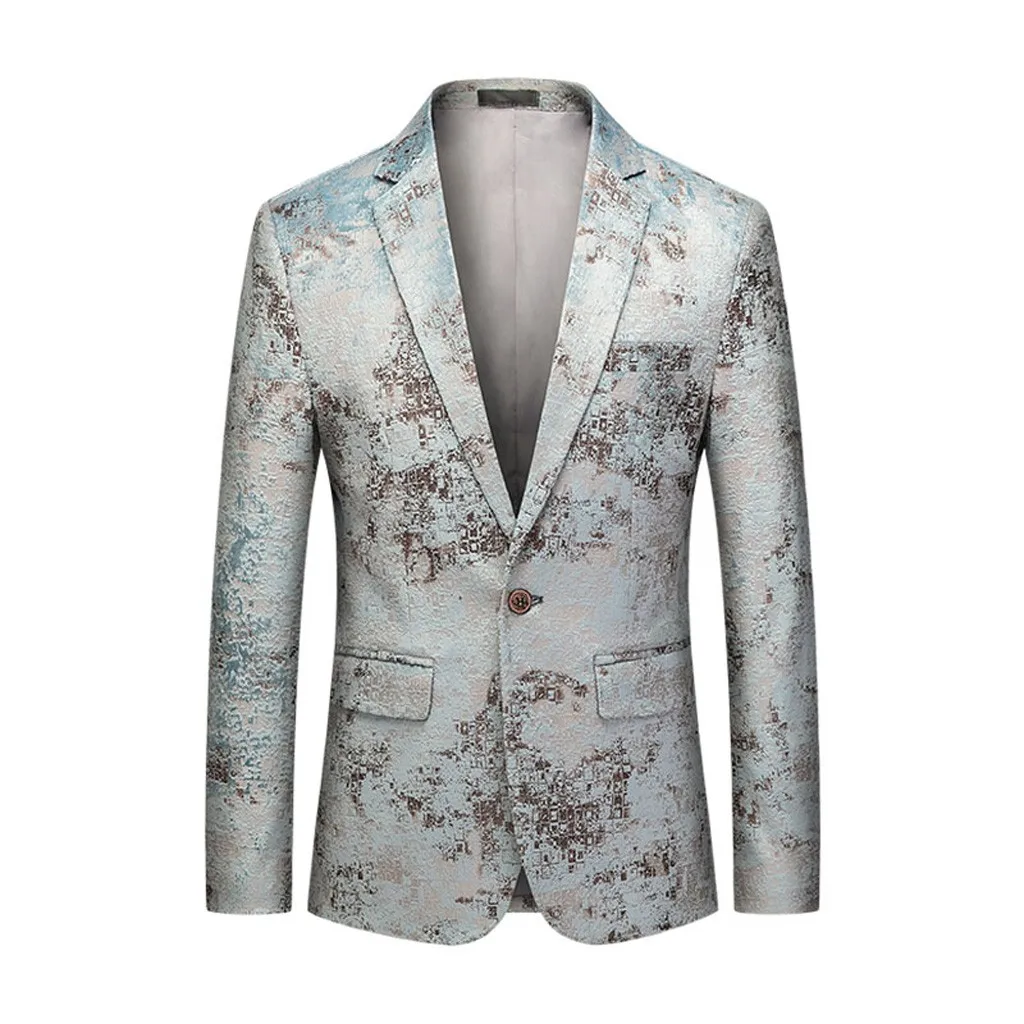 

Men's Fashion Blazer Casual Velvet Suit Jacket Wedding Men's Suit Jacket Slim Bright Luster Spring Autumn Blazer Tide Nice