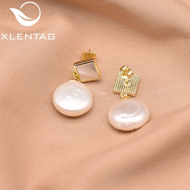 Серьги XlentAg из стерлингового серебра 925 пробы квадратные Висячие с мозаикой