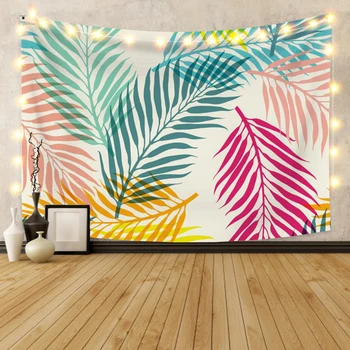 

Green Tropical Palm Leaf Tapestry Wall Mounted Floral Natural Landscape Tapestries Photograph Background Bohemian Artwork Decor