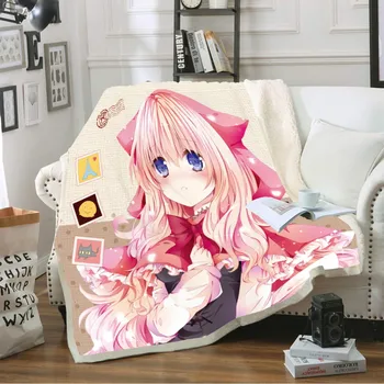 

Princess Series Home Nap Sofa Blanket Hatsune Miku 3D Kids Bedding Sherpa Fleece Soft Cozy Blanket for Travel 150X200cm