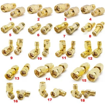 ALLiSHOP 1ชิ้นSMA Connectorอะแดปเตอร์SMA RP-SMAปลั๊กอะแดปเตอร์แจ็คตรงและ90 ° SMAตัวเชื่อมต่อGoldplatedทองเหลืองสำหรับWIFI FPV 1