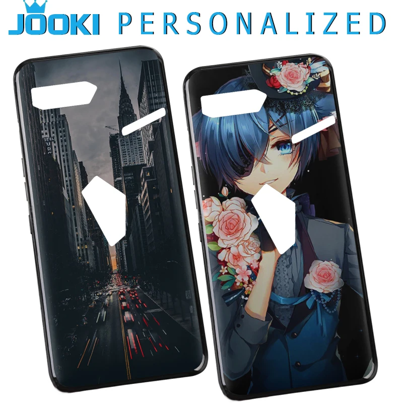 

Rog Phone2 Black Soft Silicone Case for ASUS ROG2 TPU Back 3D Protective Cover for ASUS ROG Phone II personalized Print Case