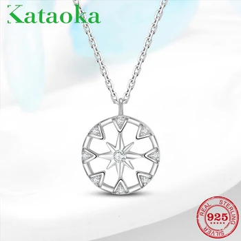 

Genuine S925 Sterling Silver Shining snowflakes shape Pendant Necklace For Women Fine Jewelry Handmade bijoux femme