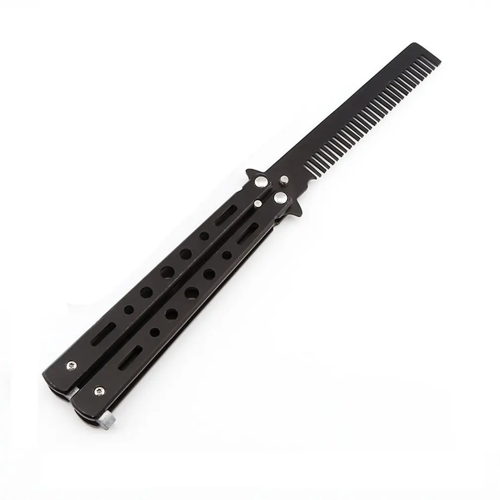 Salon Stainless Steel Folding Practice Training Butterfly Style Knife