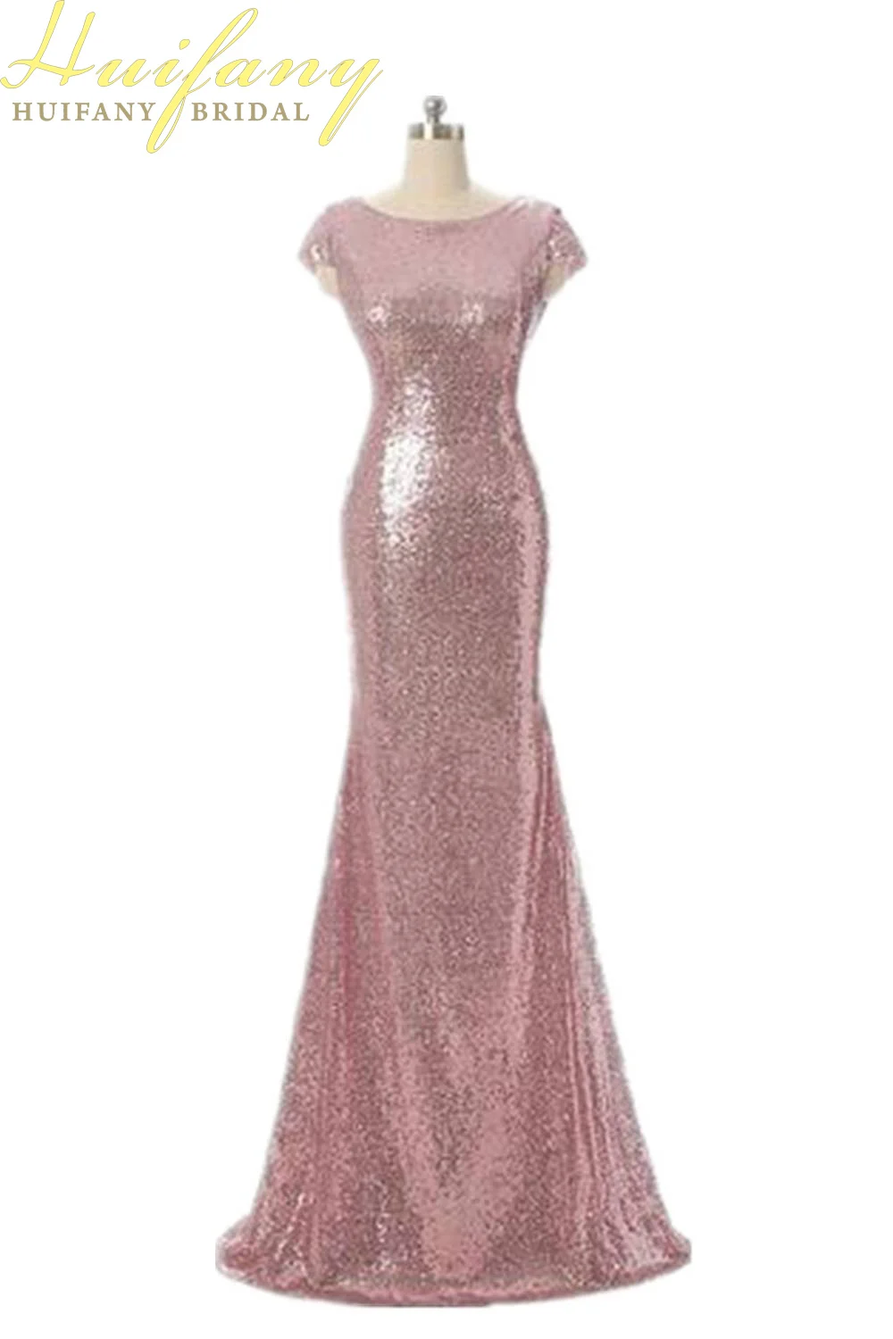 

Elegant Sequins Mermaid Women Evening Dress Scoop Prom Gown Backless Regular Strap Long Formal Party Dress 2019 Custom made