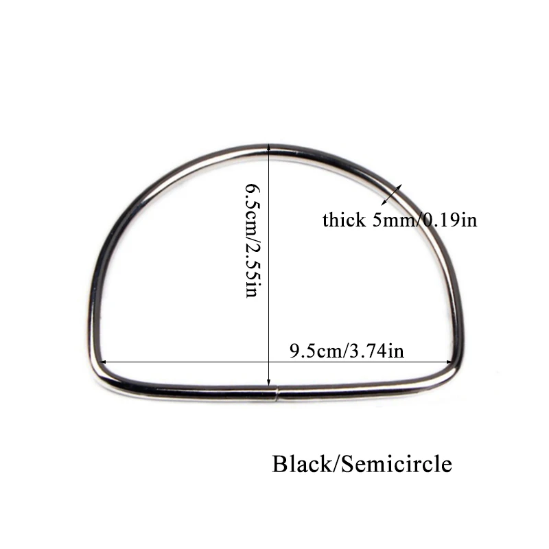 black semicircle Милая кошачьи ушки металлическая ручка для сумки Замена для DIY сумки через плечо - Цвет: black semicircle