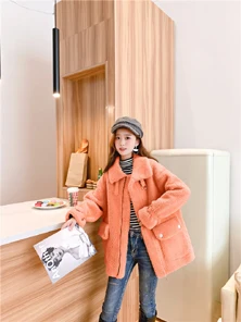 Leather Pink Женское шерстяное зимнее пальто manteau femme chaud модное женское Верхнее пальто с длинными рукавами, теплое пальто с отворотом и карманом на молнии в Корейском стиле - Цвет: Leather Pink