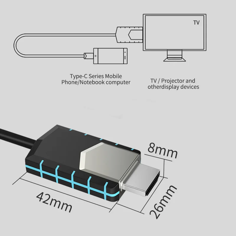 4K Тип C к HDMI кабель адаптер USB type C телефон к ТВ для MacBook huawei 20 P30 2 м