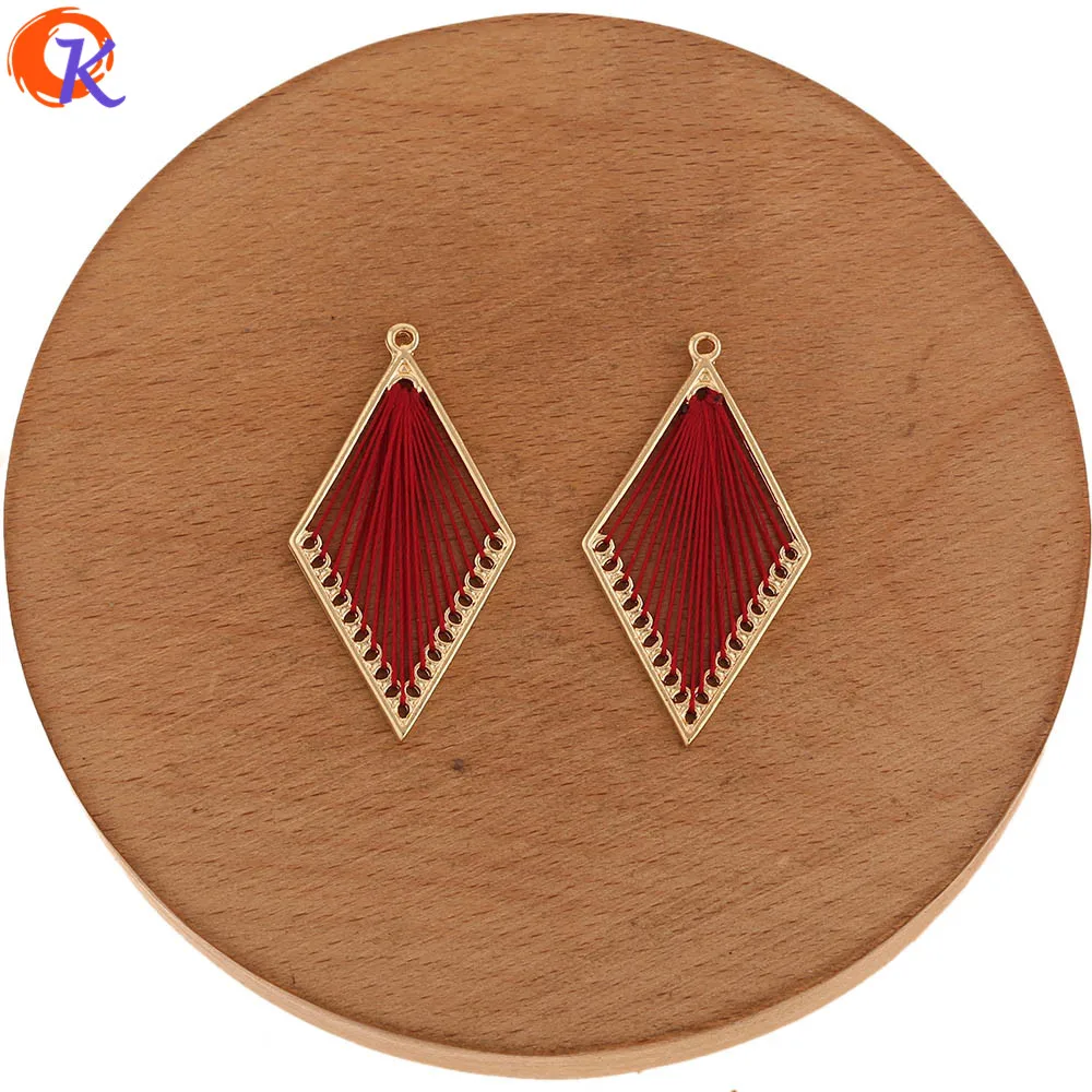Red Сердечный Дизайн 50 шт 21*39 мм аксессуары для ювелирных изделий/Сделай сам/Изготовление ювелирных изделий/ручная работа/форма ромба/фурнитура для сережек/амулеты - Цвет: Red