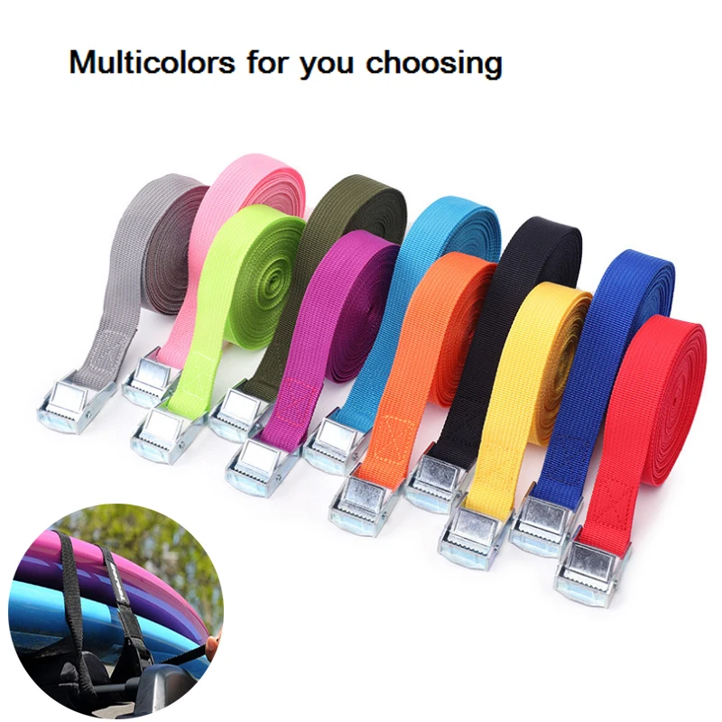 Buckle Tie-Down Belt Cargo Straps 1M for Car motorcycle bike With Metal Buckle Tow Rope Strong Ratchet Belt for Luggage Bag