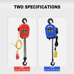 Palan électrique à chaîne pour grue, 380v, 220v, 1 tonne, suspension, télécommande, petite grue 