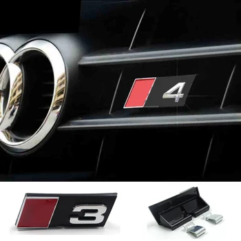 

Car Sticker Front Grille Car Head Grill Badge Sticker For Audi S3 S4 S5 S6 S7 S8 Emblems Plastic Car Styling auto accessories