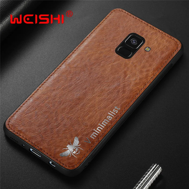 Чехол для Samsung Galaxy A8 Plus A6 A9 A7 2018 A750 J4 J6 J8 роскошный винтажный кожаный магнитный