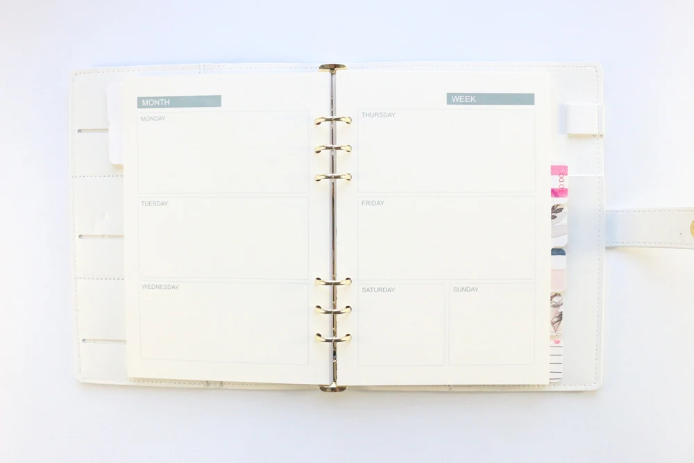 Domikee-Cute Soft Cover Leather Personal Binder, Agenda