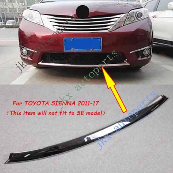 TOYOTA SIENNA 20112017 front bumper LICENSE cover chrome garnish trim