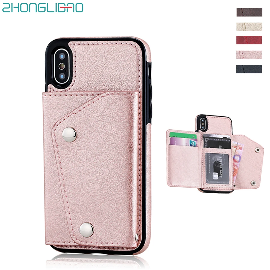 

Hand Strap Flip Leather Cover for IPhone X Xs 6s 7 8 Plus for Samsung Galaxy S9 Plus Note 8 Luxury Wallet with Card Slots Holder