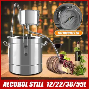 

New 12/20/40L Moonshine Distiller Home Alcohol Water Essential Oil Brewing Kit Stainless Steel Boiler Copper