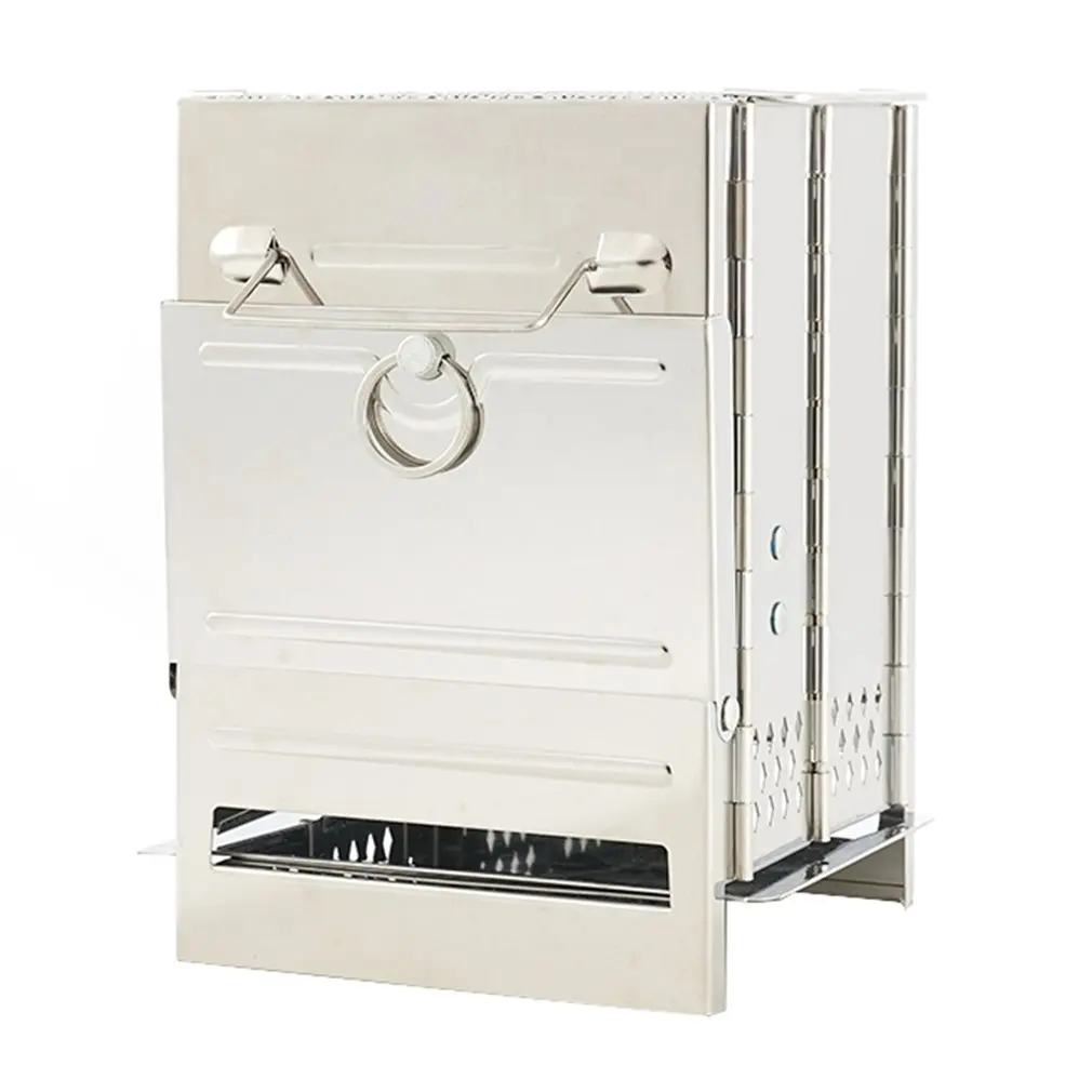 

2019 Outdoor BBQ Barbecue Stove Stainless Steel Camping Grill Portable Mini Wood Lightweight Cooking Folding Backpacking Picnic