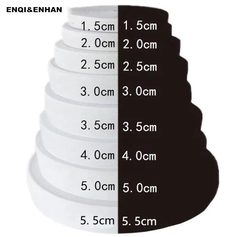 

1 Meters Wide 3-60mm Braided Elastic Cord Highest Elastic tape for sewing white color and black Sewing accessories