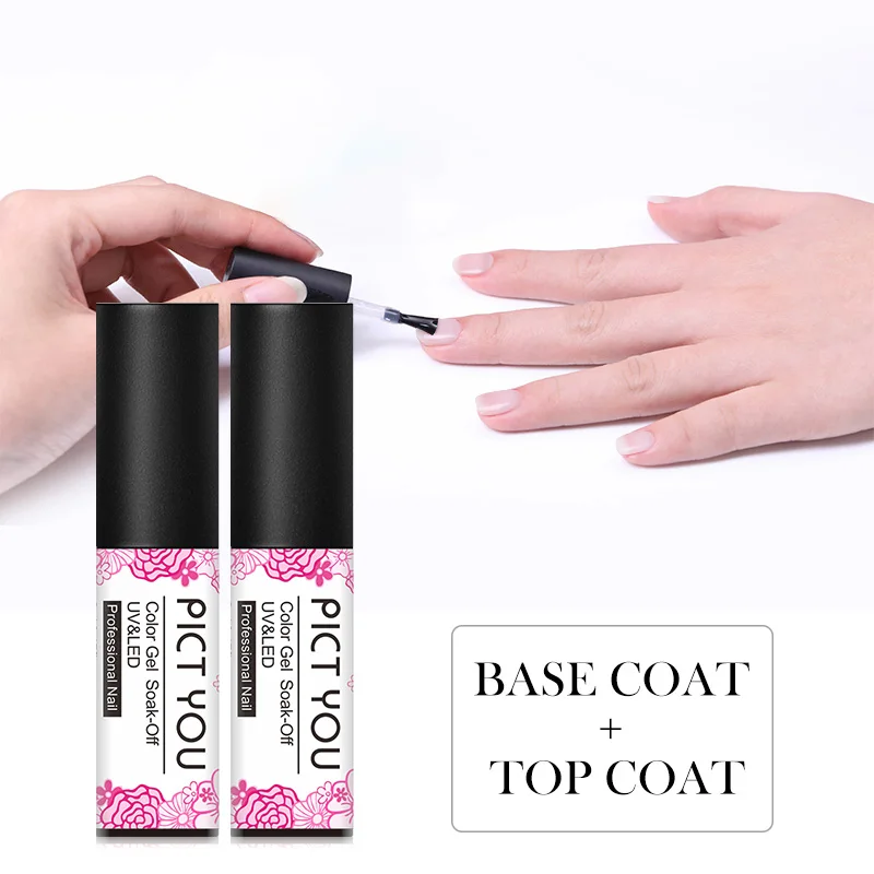 

PICT YOU 5ml Peel Off Gel Base Coat Matte Top Coat No Need Remover Water Long Lasting Design Soak Off Nail Art UV Gel Polish