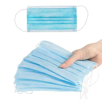 

50 Pcs Mouth Face Mask 3 Layer Filter Masks Anti Dust Pollution Pollen Allergy Protection Mask Men Women