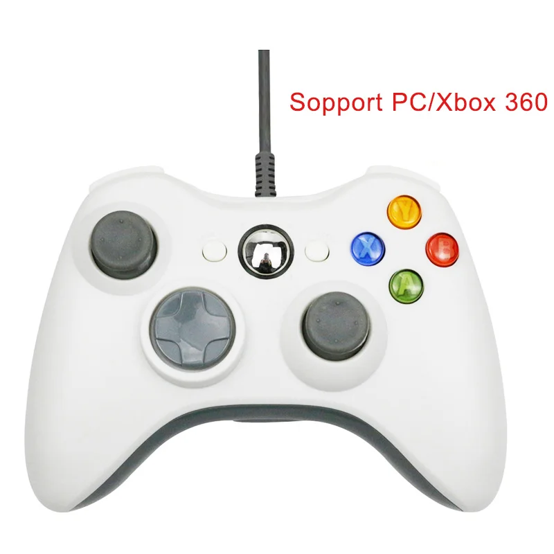 White Игровой геймпад для microsoft Xbox 360 контроллер проводной игровой коврик контроллер Джойстик для ПК компьютер Win98/2000/XP/Win7/8/10 - Цвет: White