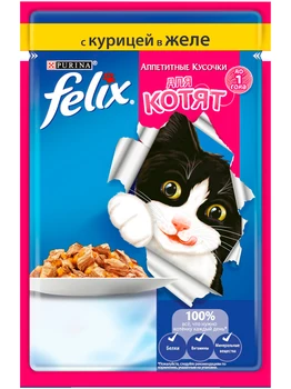 

FELIX FELIX for kittens with chicken in jelly 85g