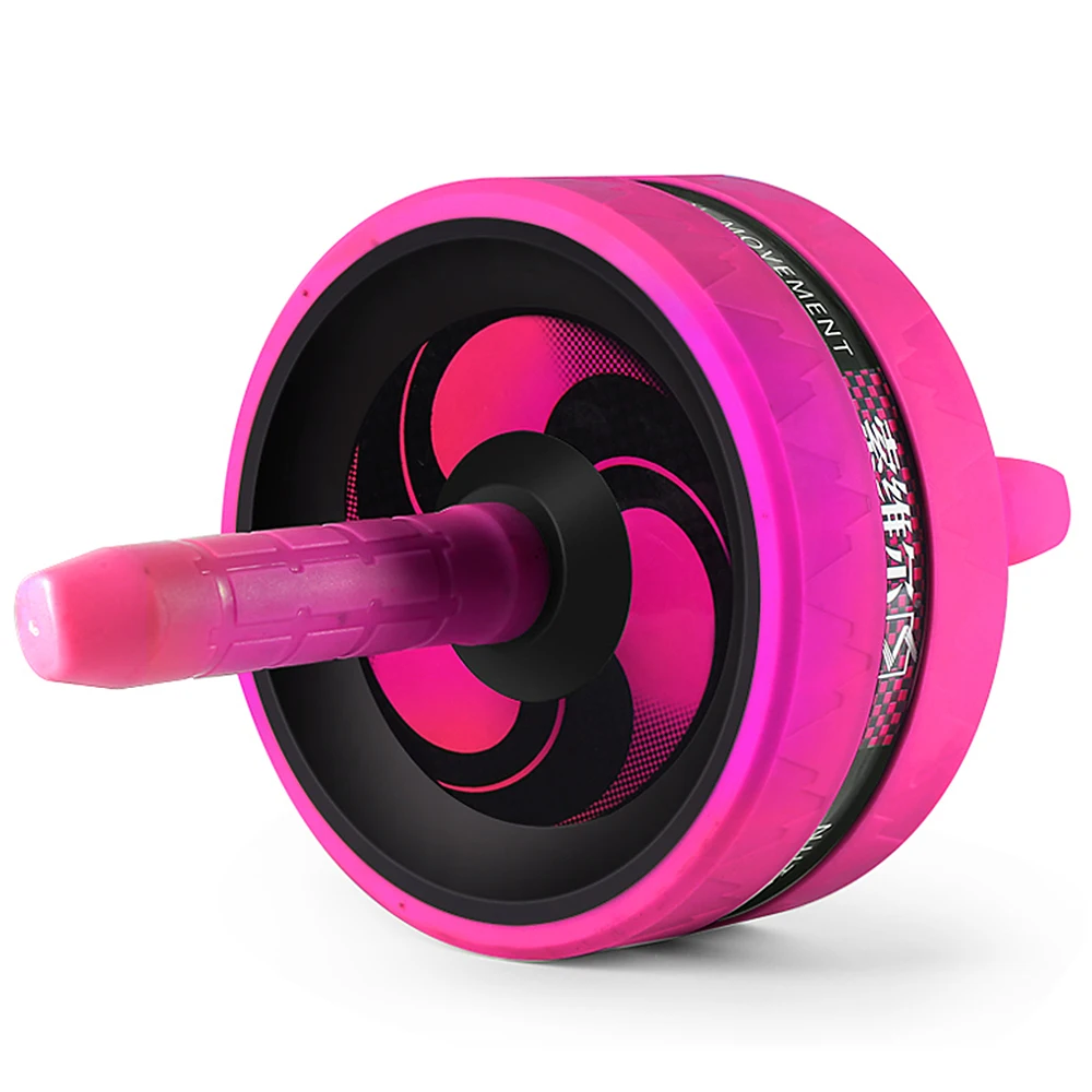 Ролик для брюшного пресса Скакалка Ab ролик с наколенником домашний офис тренажерный зал фитнес тренировка оборудование колесо без шума - Цвет: Pink no Rope