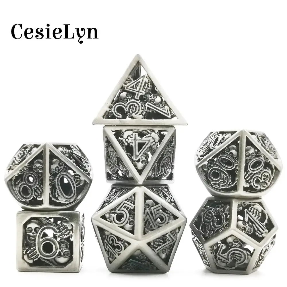 Череп полые индивидуальные игральные кости DnD dados RPG dobbelstenen D6 D20 для настольных игр