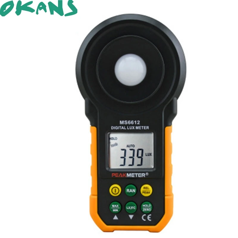 

MS6612 Digital Luxmeter 200,000 Lux Light Meter Test Spectra Auto Range Light Illuminance Measuring Tool