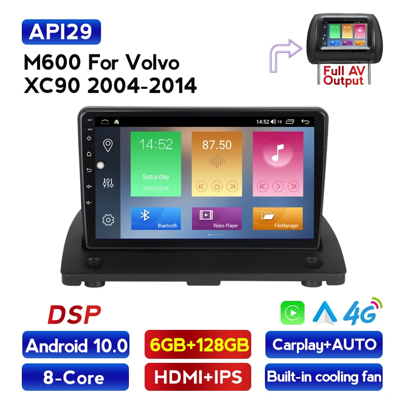 MEKEDE Android 10 4G LTE автомобильный радиоприемник мультимедийный плеер с GPS-Навигатором