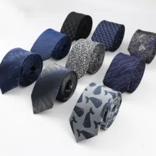 Мужской деловой ГАЛСТУК 6-7 см ширина цветочный дизайн жаккард Свадебный узкий галстук Классические Галстуки 1200 иглы галстук из полиэстера