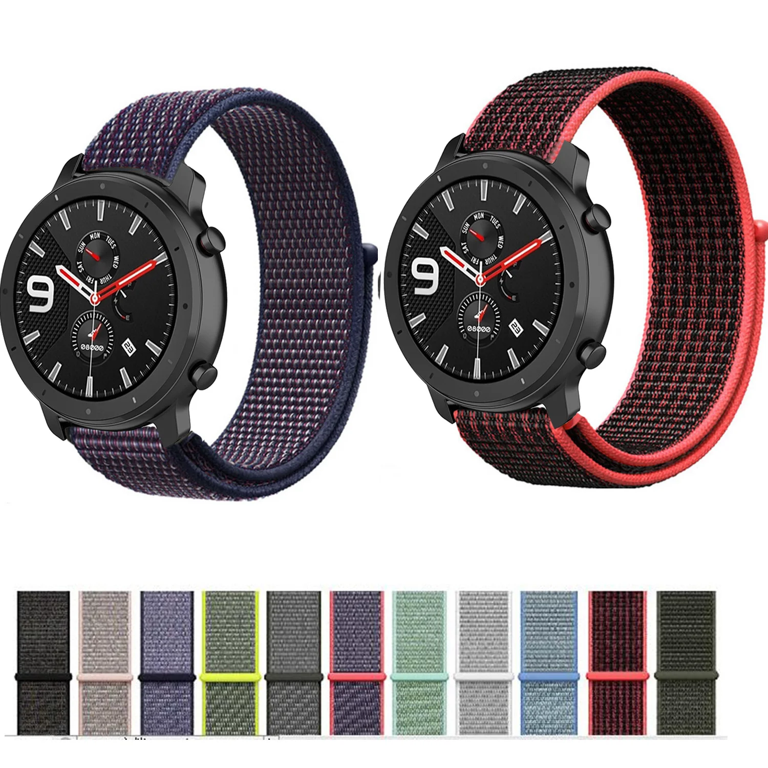 Тканая нейлоновая петля для Xiaomi Huami Amazfit GTR 47 мм 42 мм умные наручные часы ремешок браслет для Huami Amazfit GTR ремешок для часов