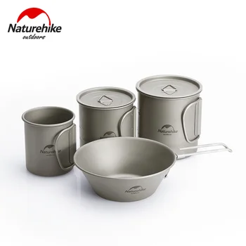 

Naturehike Ultralight Titanium Cup Bowl Outdoor Camping Picnic Water Cup Mug with Foldable Handle