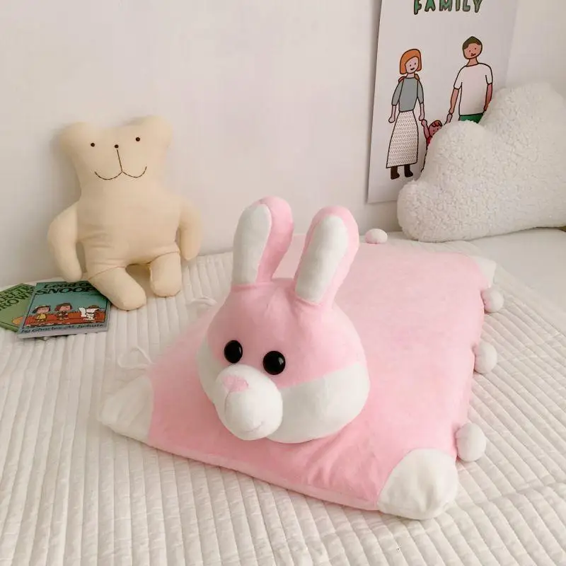 Медленный лес мультфильм животных латексная подушка детская подушка 60*40*5 см латекс содержание 95% с наволочкой - Цвет: Rabbit