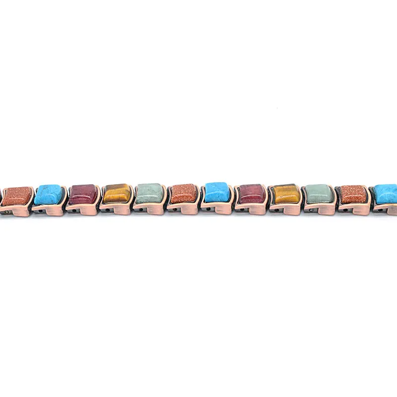 Escalus модный античный медный магнитный браслет для женщин, цветные магниты, камни, браслеты-шармы, браслет