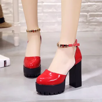 

Shiny Women'S Designer Shoes Sexy High Heels Closed Toe Platform Plus Red Sole Shoes Slip women sandals