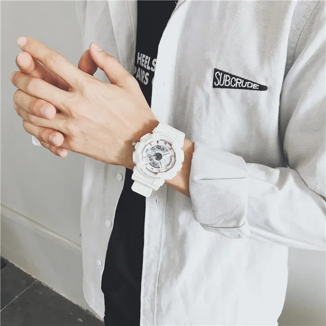 Ulzzang мужские спортивные цифровые часы с большим циферблатом многофункциональные электронные часы женские браслет наручные часы для Wo мужские s