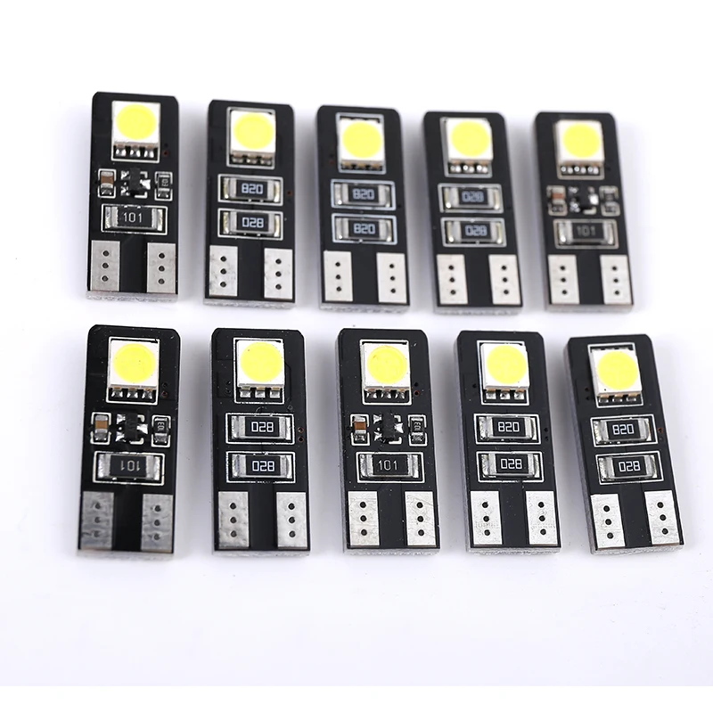 

10PCs Canbus T10 194 168 W5W 5050 LED Parking 2 SMD Chip Error Free Reading Car Side Wedge Parkings Lamp White Light Bulb