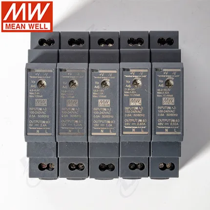 Оригинальный Mean Well HDR-15-24 DC 24V 0.63A 15 2 W meanwell ультратонкий ступенчатая форма DIN-рейка